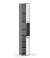 Słupek łazienkowy LUNA 30 cm 2D szary z białym frontami, mat/połysk